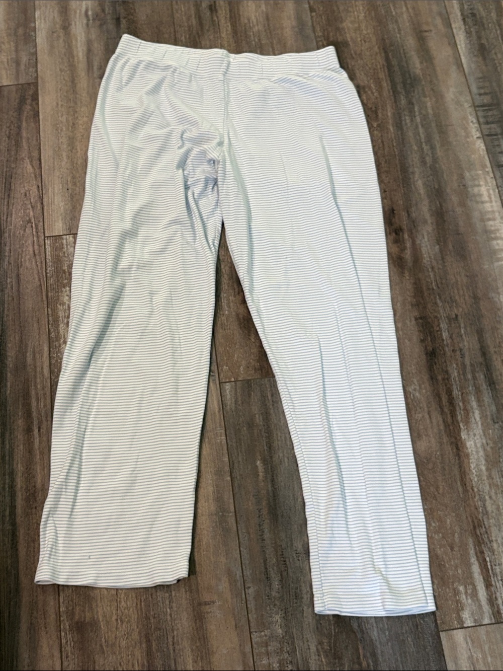 LAKE Pajamas Women Size Small Hydrangea Blue Stripe Pima Cotton Henley Pants